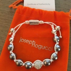 Joseph Nogucci White and Silver Crystal Bracelet